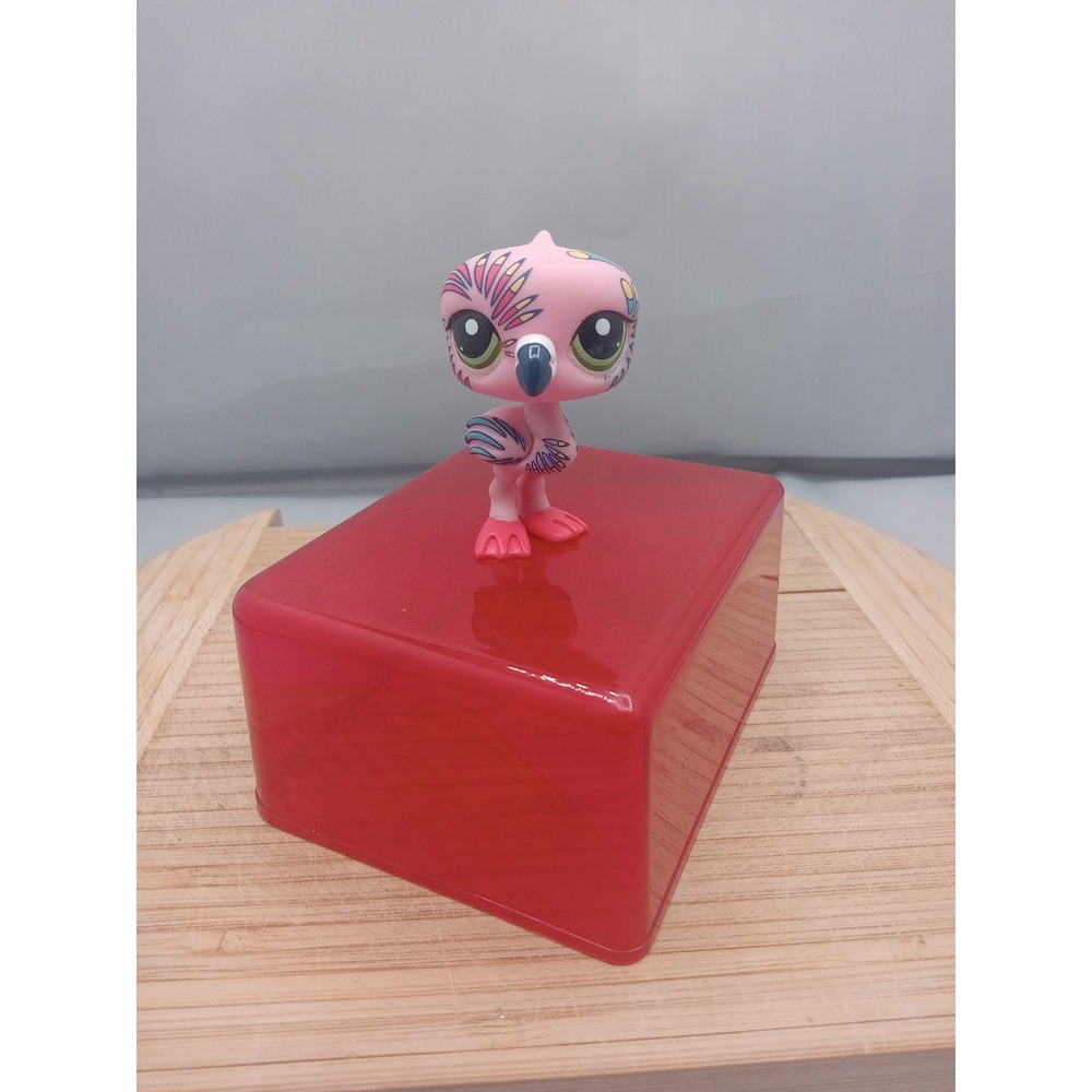 Littlest Pet‎ Shop Flamingo LPS #1438 Pink Post Card Tattoo Feathers